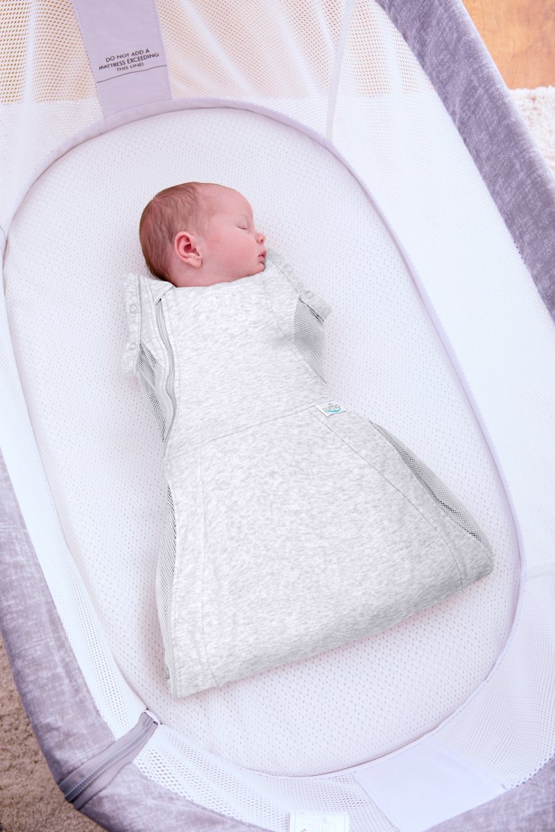 0.5 Tog Swaddle to Sleep Bag – Minimal Grey Lightweight - Little Miracles Baby Boutique