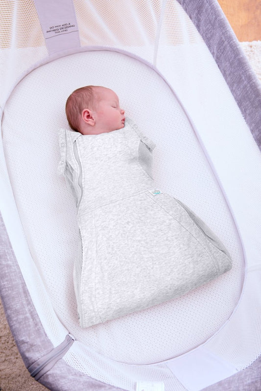 0.5 Tog Swaddle to Sleep Bag – Minimal Grey Lightweight - Little Miracles Baby Boutique