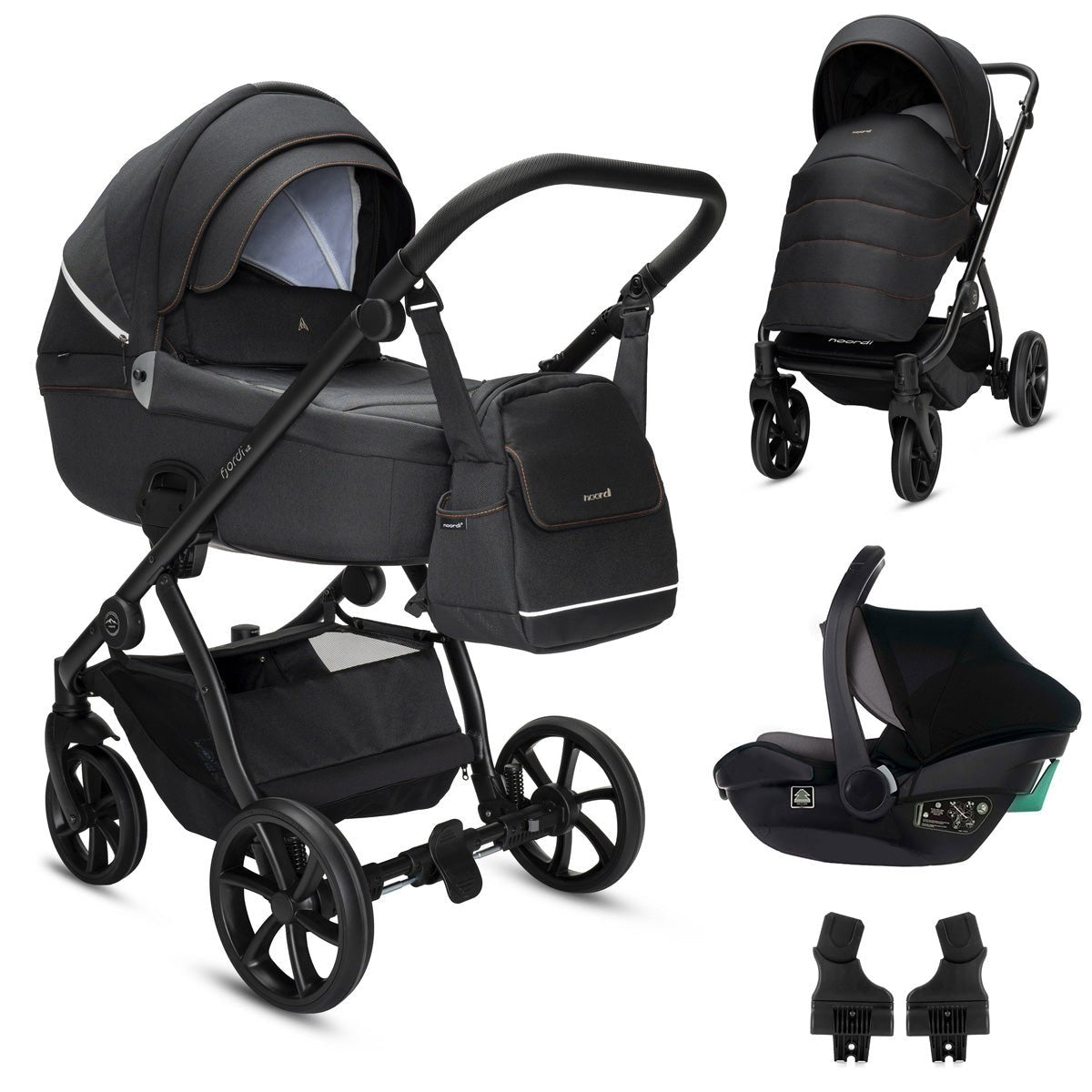 Noordi - Fjordi V2, 3 in 1 - Voyager Black with i - Size Car Seat and Base - Little Miracles Baby Boutique