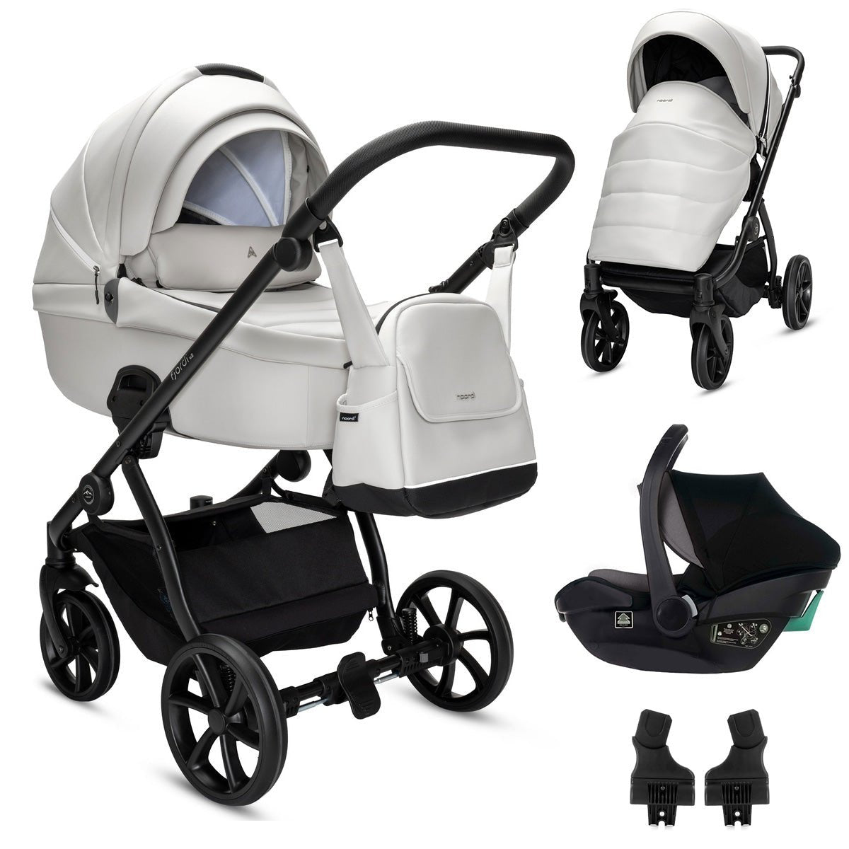 Noordi - Fjordi V2 Leather, 3 in 1 - Cloud with i - Size Car Seat and Base - Little Miracles Baby Boutique