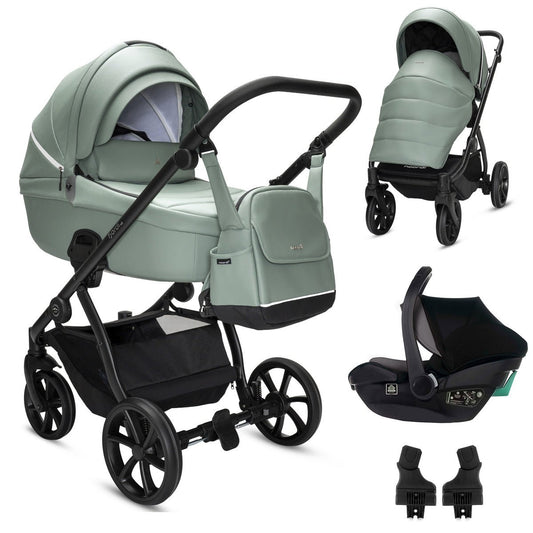 Noordi - Fjordi V2 Leather, 3 in 1 - Sage with i - Size Car Seat and Base - Little Miracles Baby Boutique