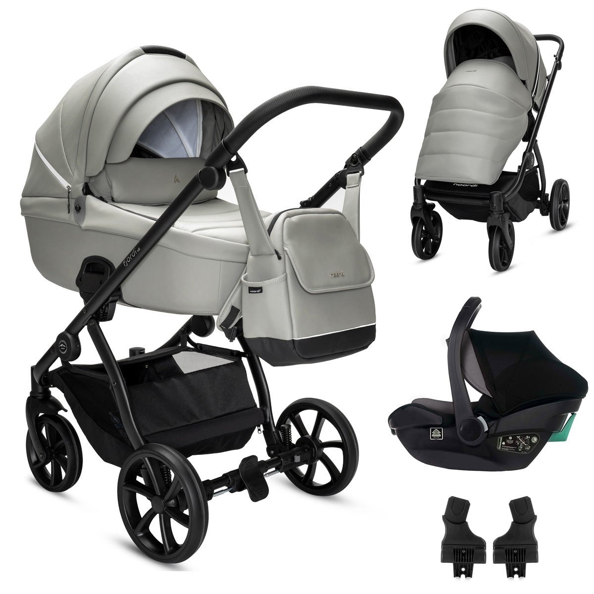 Noordi - Fjordi V2 Leather, 3 in 1 - Sleet with i - Size Car Seat and Base - Little Miracles Baby Boutique