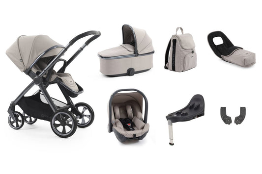 Oyster 4 Luxury Bundle in Stone with Gun Metal Chassis - Little Miracles Baby Boutique