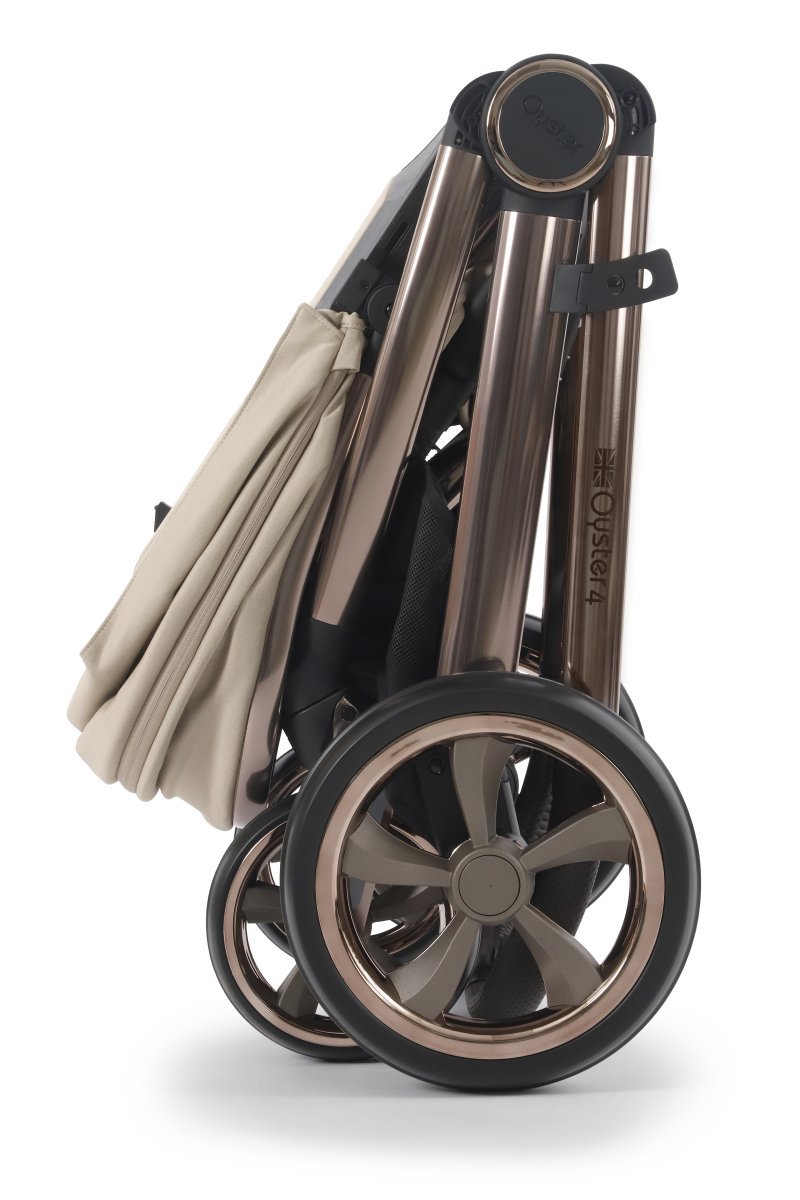 Oyster 4 Stroller with Brown Chassis - Buttermilk - Little Miracles Baby Boutique