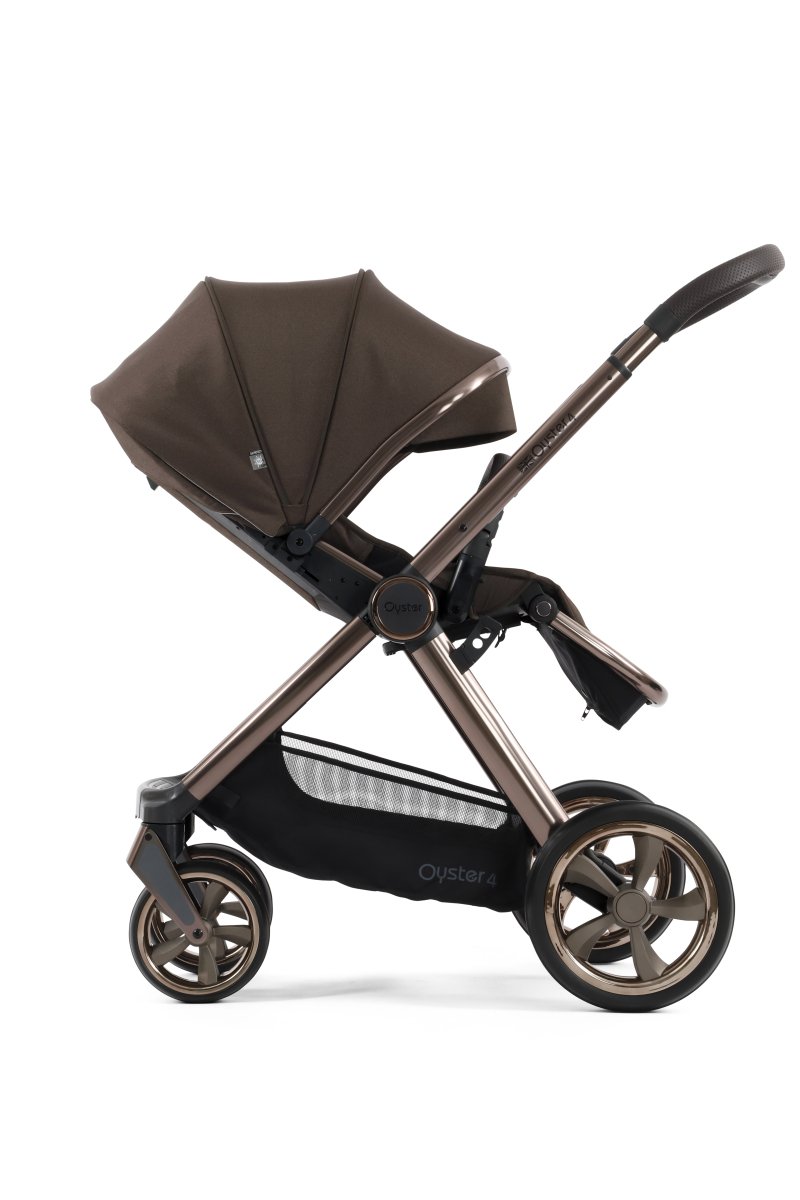 Oyster 4 Stroller with Brown Chassis - Chocolate Velvet - Little Miracles Baby Boutique