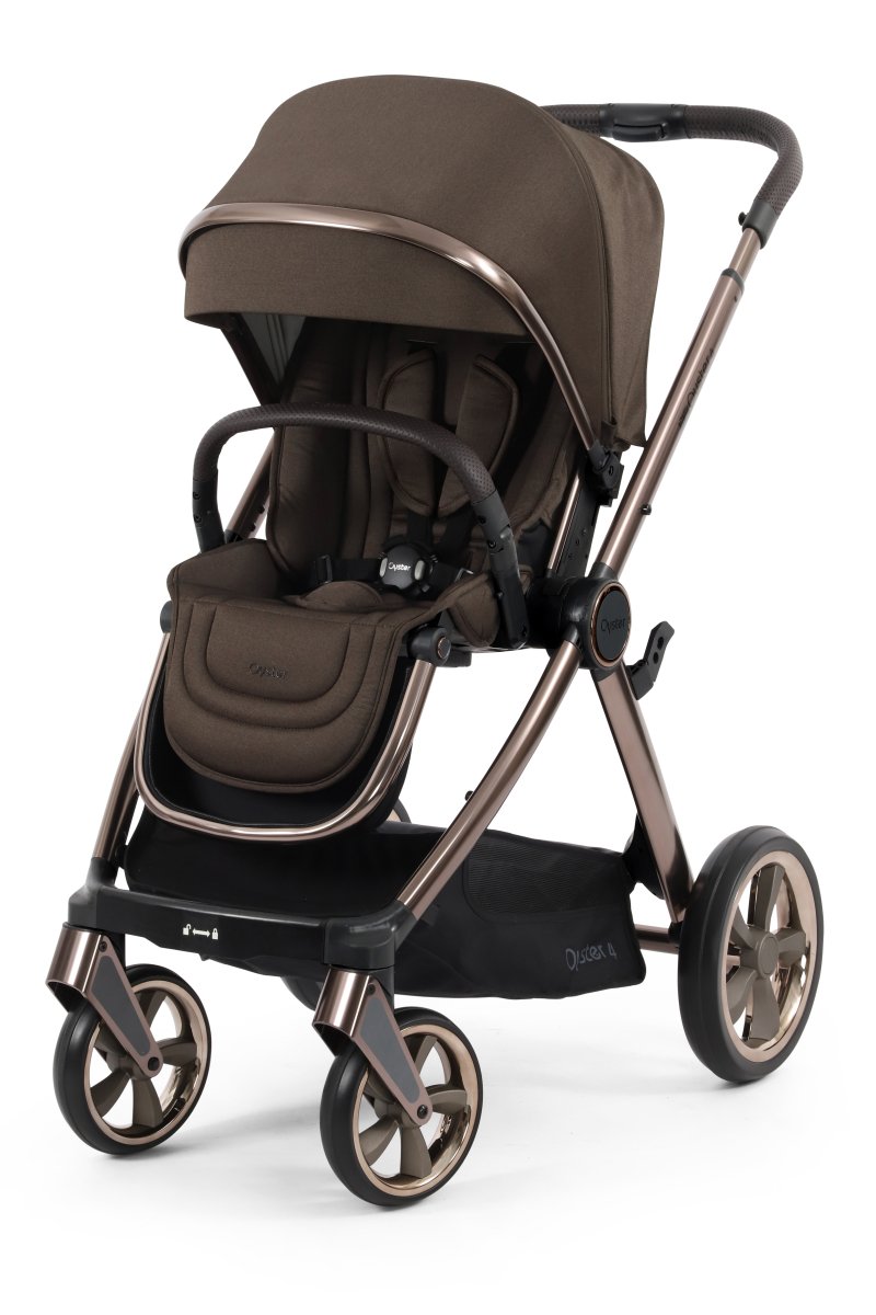 Oyster 4 Stroller with Brown Chassis - Chocolate Velvet - Little Miracles Baby Boutique
