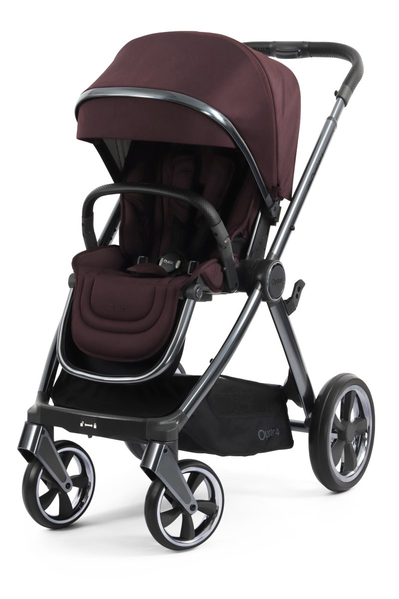 Oyster 4 Stroller with Gun Metal Chassis - Mulberry - Little Miracles Baby Boutique