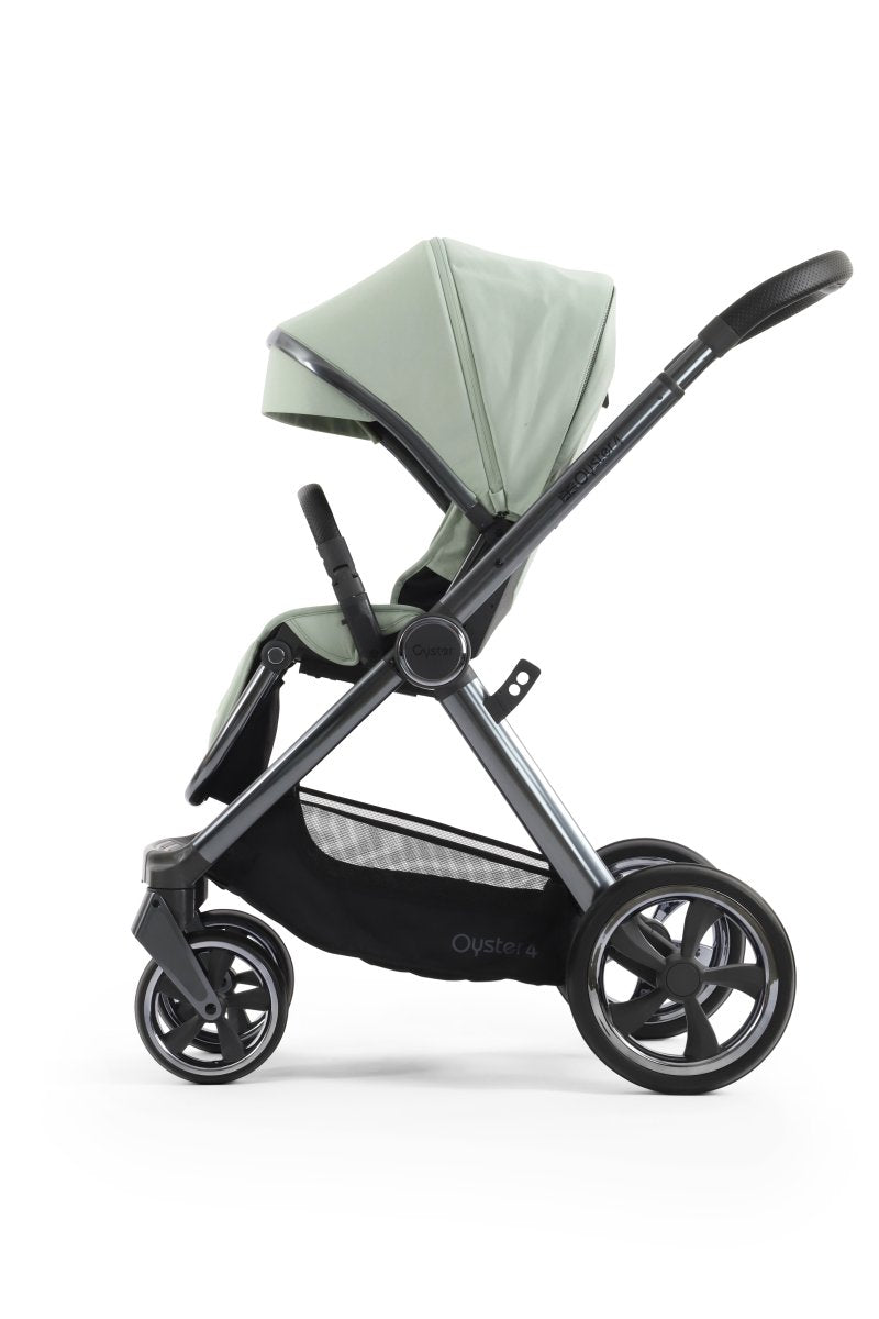 Oyster 4 Stroller with Gun Metal Chassis - Pistachio - Little Miracles Baby Boutique
