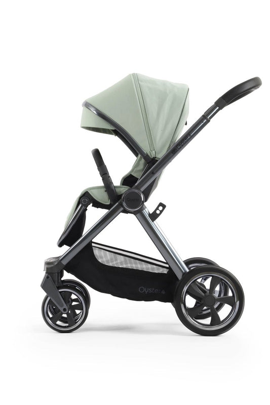 Oyster 4 Stroller with Gun Metal Chassis - Pistachio - Little Miracles Baby Boutique