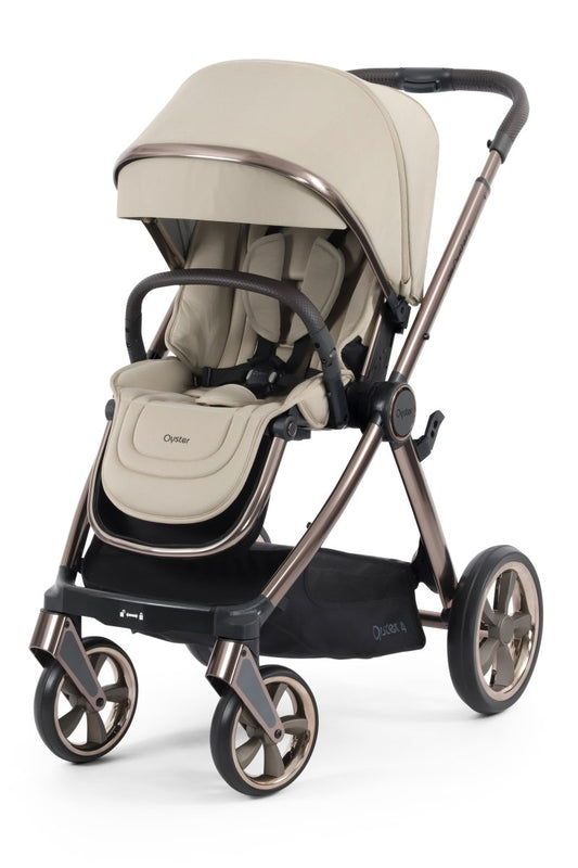 Oyster 4 Stroller with Brown Chassis - Buttermilk