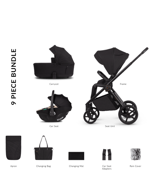 Venicci Claro 2 - 9 Piece Bundle - Noir - Preorder 25th March - Little Miracles Baby Boutique