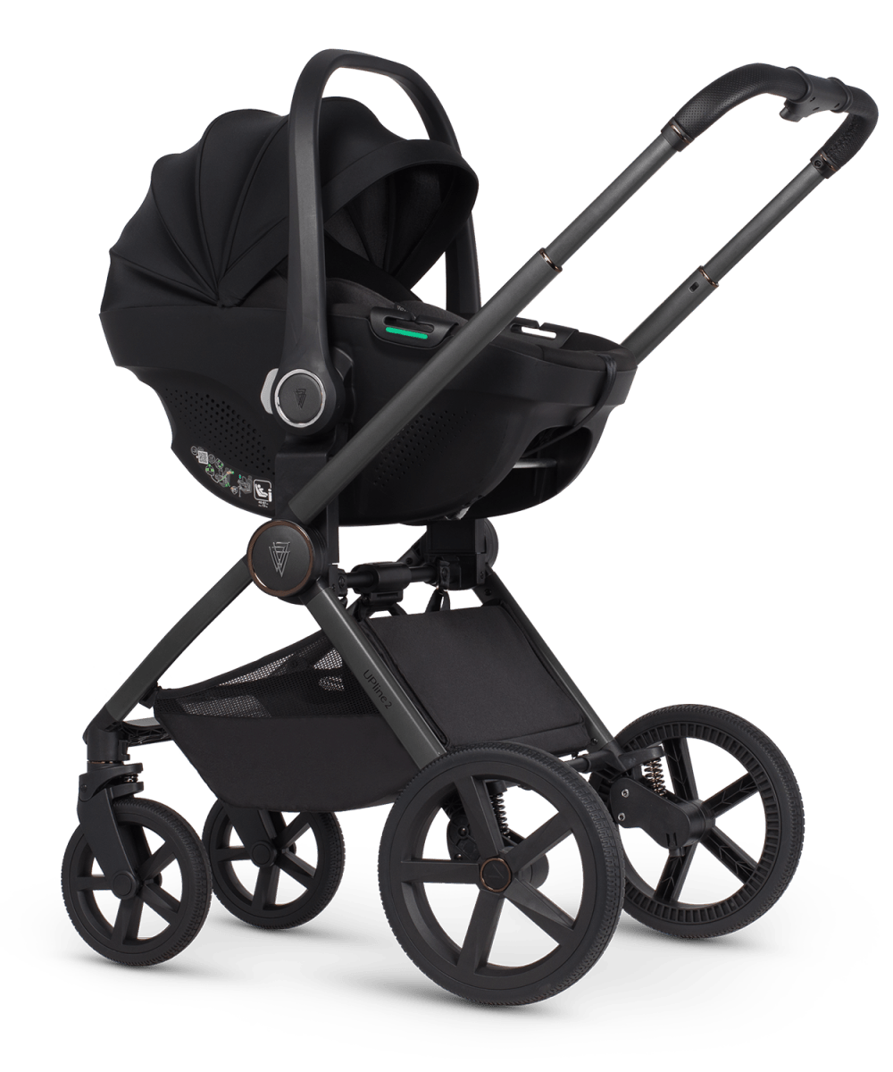 Venicci Upline 2 - 3 in 1 Package and Base - All Black - Little Miracles Baby Boutique